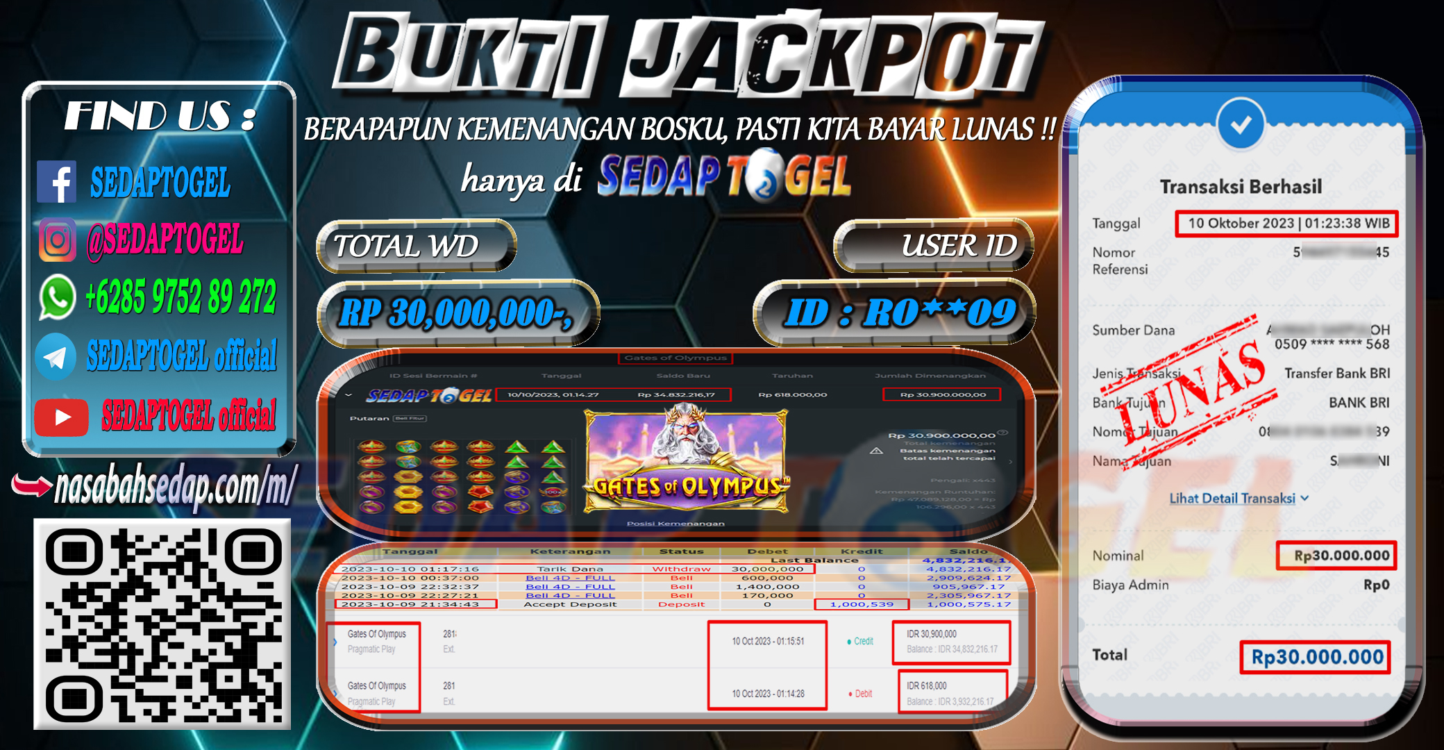 bukti jp slot
