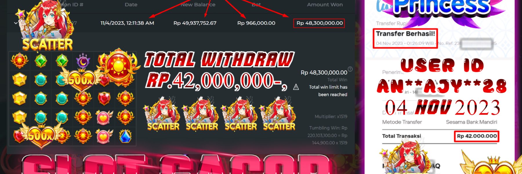 bukti jackpot slot