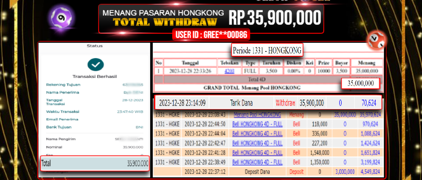 bukti jackpot togel